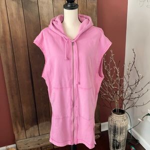 Free People long zip up hoodie vest